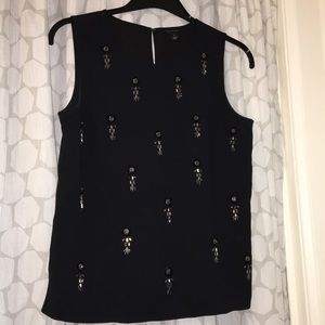 Ann Taylor Sleeveless Beaded Top
